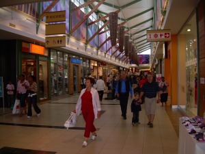 Shoppers at Mountain Mill Shopping Centre